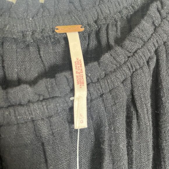 Free People Dress Women’s Large Black Gaia Mini Gauzy Boho Oversized Whimsigoth - Picture 5 of 11